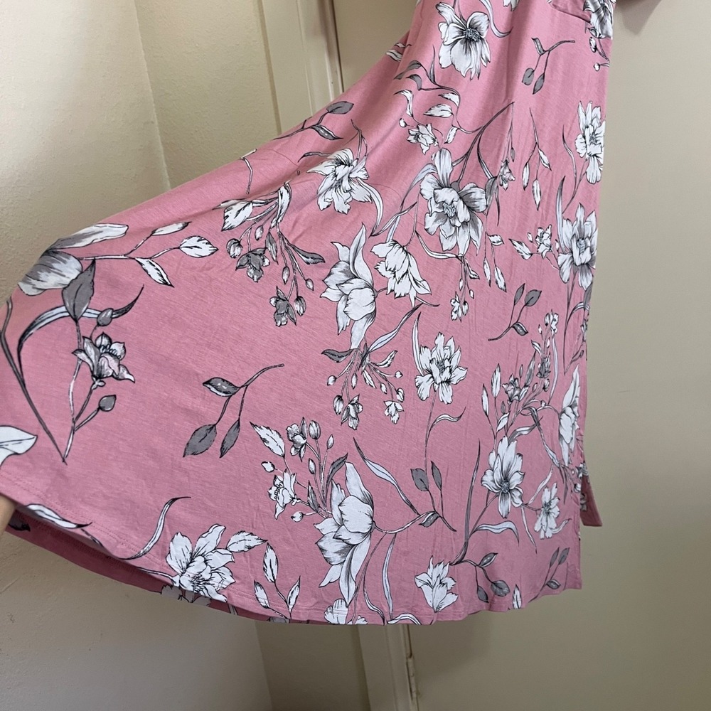 Matty M Floral V‎ Neck Maxi Dress Large Boho Cottage Prairie Feminine Romantic